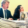 Jury selection underway in Henning trial A small fraction of the paperwork in the Henning case appears before the defendant and her attorney.