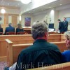 Three years later, a first look at victim’s bloodied clothing Two unidentified friends of Linda Henning are seated in the courtroom to offer her their support.