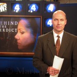 KOB-TV (NBC, Albuquerque) reporter Mark Horner in-studio standing-by to report for the station's 10pm newscast on October 30, 2002.