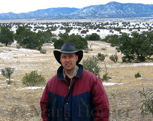 Mark Horner in the desert west of Magdalena, New Mexico, on December 21, 2002. This is the area investigators searched for Girly Chew Hossencofft's remains more than two years earlier.